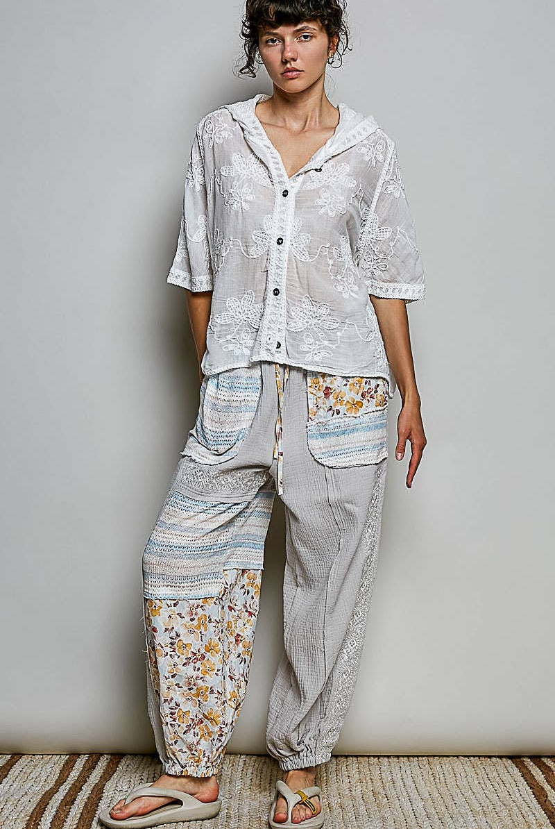 POL Clothing Lightweight Floral Crochet Hoodie Top-Crochet Top-Pol Clothing-Stuffology - Where Vintage Meets Modern, A Boutique for Real Women in Crosbyton, TX