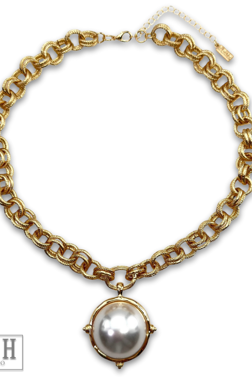 Pearl bead pendant necklace-necklace-Pink Panache Brands-Stuffology - Where Vintage Meets Modern, A Boutique for Real Women in Crosbyton, TX