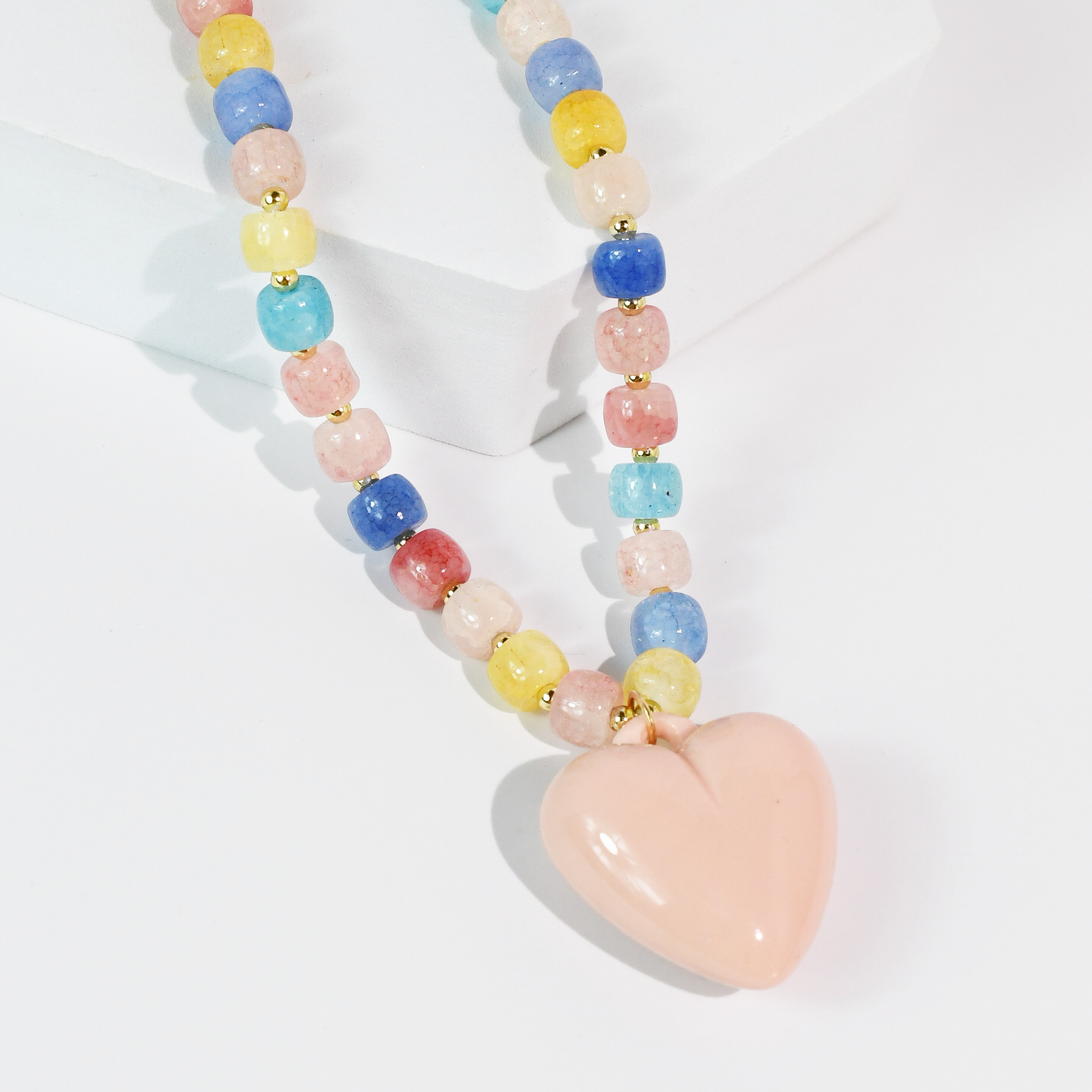 Happy colorful heart Necklace-necklace-Treasure Jewels Inc.-Stuffology - Where Vintage Meets Modern, A Boutique for Real Women in Crosbyton, TX
