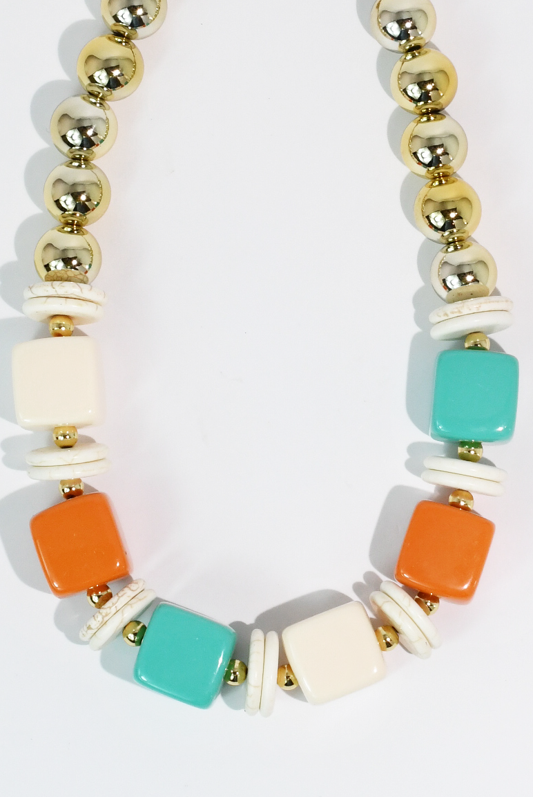 Colorblock Cutie Necklace-Necklaces-Treasure Jewels Inc.-Stuffology - Where Vintage Meets Modern, A Boutique for Real Women in Crosbyton, TX