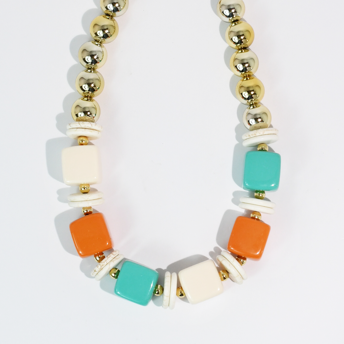 Colorblock Cutie Necklace-Necklaces-Treasure Jewels Inc.-Stuffology - Where Vintage Meets Modern, A Boutique for Real Women in Crosbyton, TX