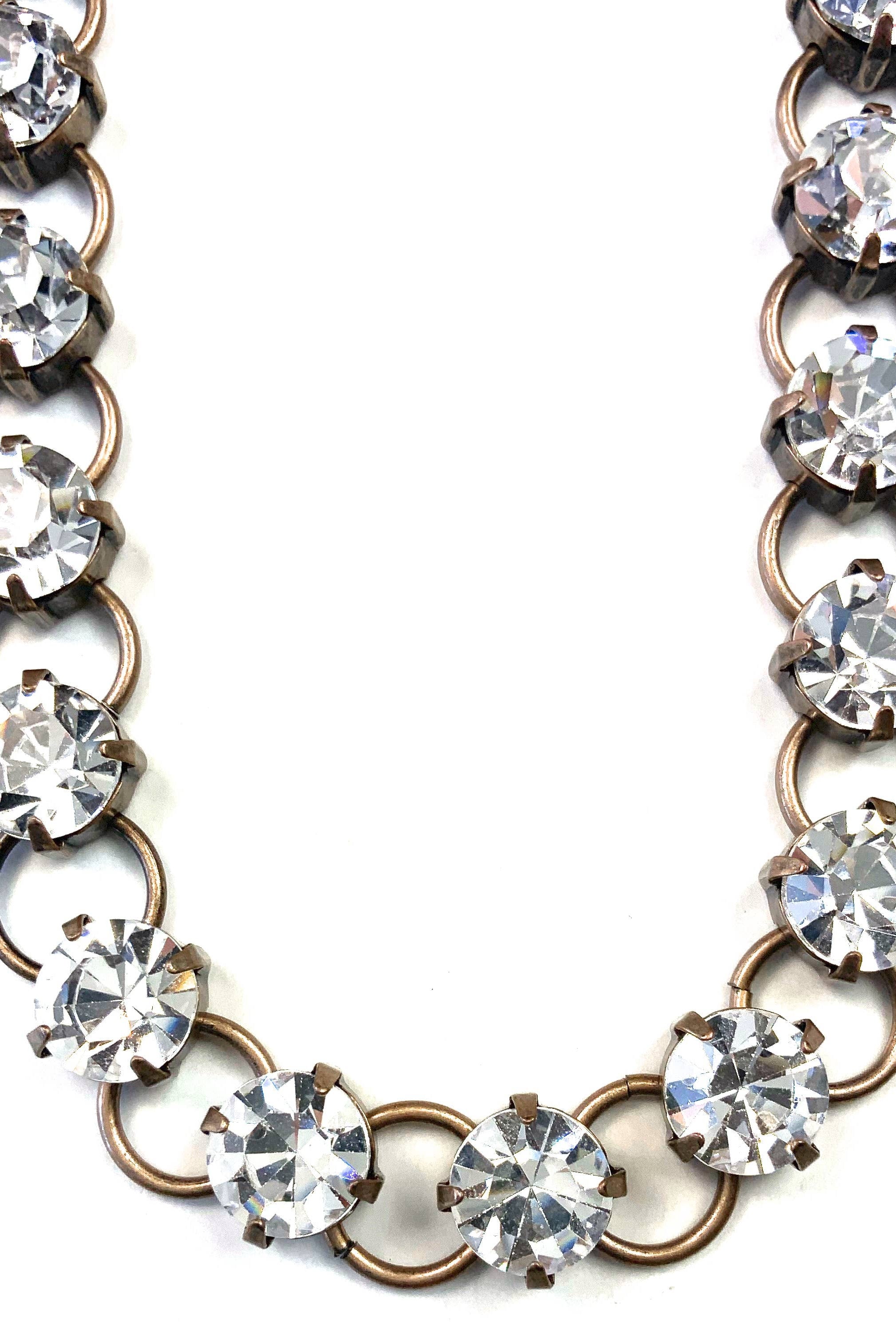 Vintage Sparkle Rhinestone Chain Necklace-Necklaces-Lost & Found Trading-Stuffology - Where Vintage Meets Modern, A Boutique for Real Women in Crosbyton, TX