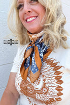 Rust & Navy Wild Rag-Wild Rags-Stuffology Boutique-Stuffology - Where Vintage Meets Modern, A Boutique for Real Women in Crosbyton, TX