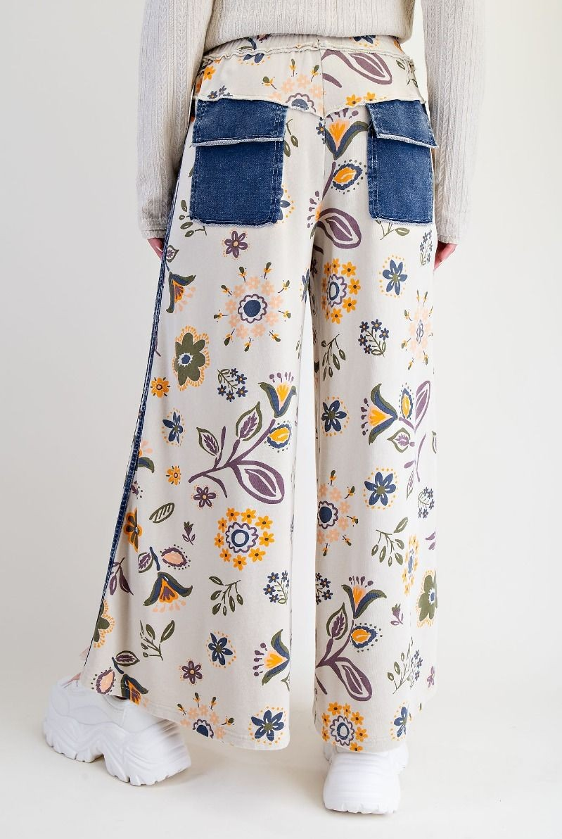Easel Boho Patch Pocket Wide Leg Pants-Pants-Easel-Stuffology - Where Vintage Meets Modern, A Boutique for Real Women in Crosbyton, TX