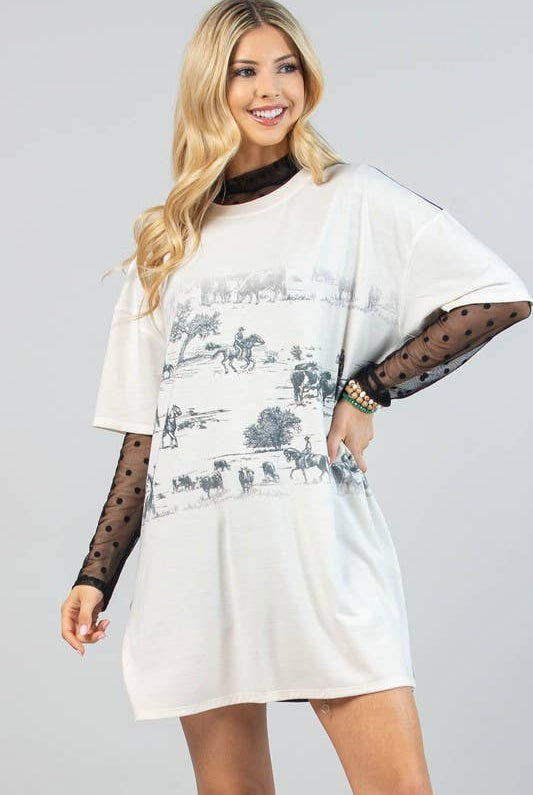 BLACK POLKA DOT SHEER MESH TOP-MESH TOP-Avery-Stuffology - Where Vintage Meets Modern, A Boutique for Real Women in Crosbyton, TX