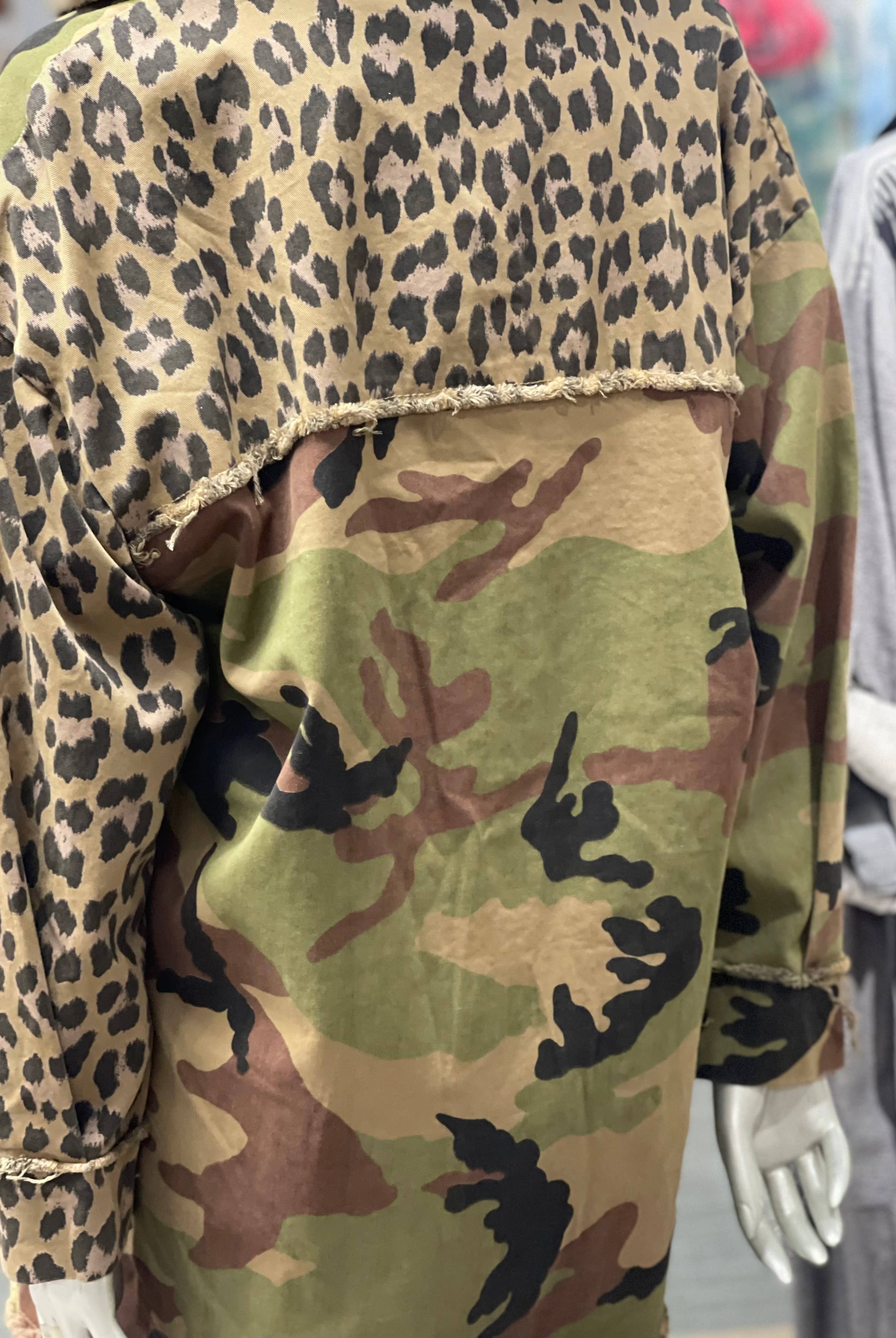 Leopard & Camo Jacket with Pockets-LeParisPetit by I Love Linen-Stuffology - Where Vintage Meets Modern, A Boutique for Real Women in Crosbyton, TX