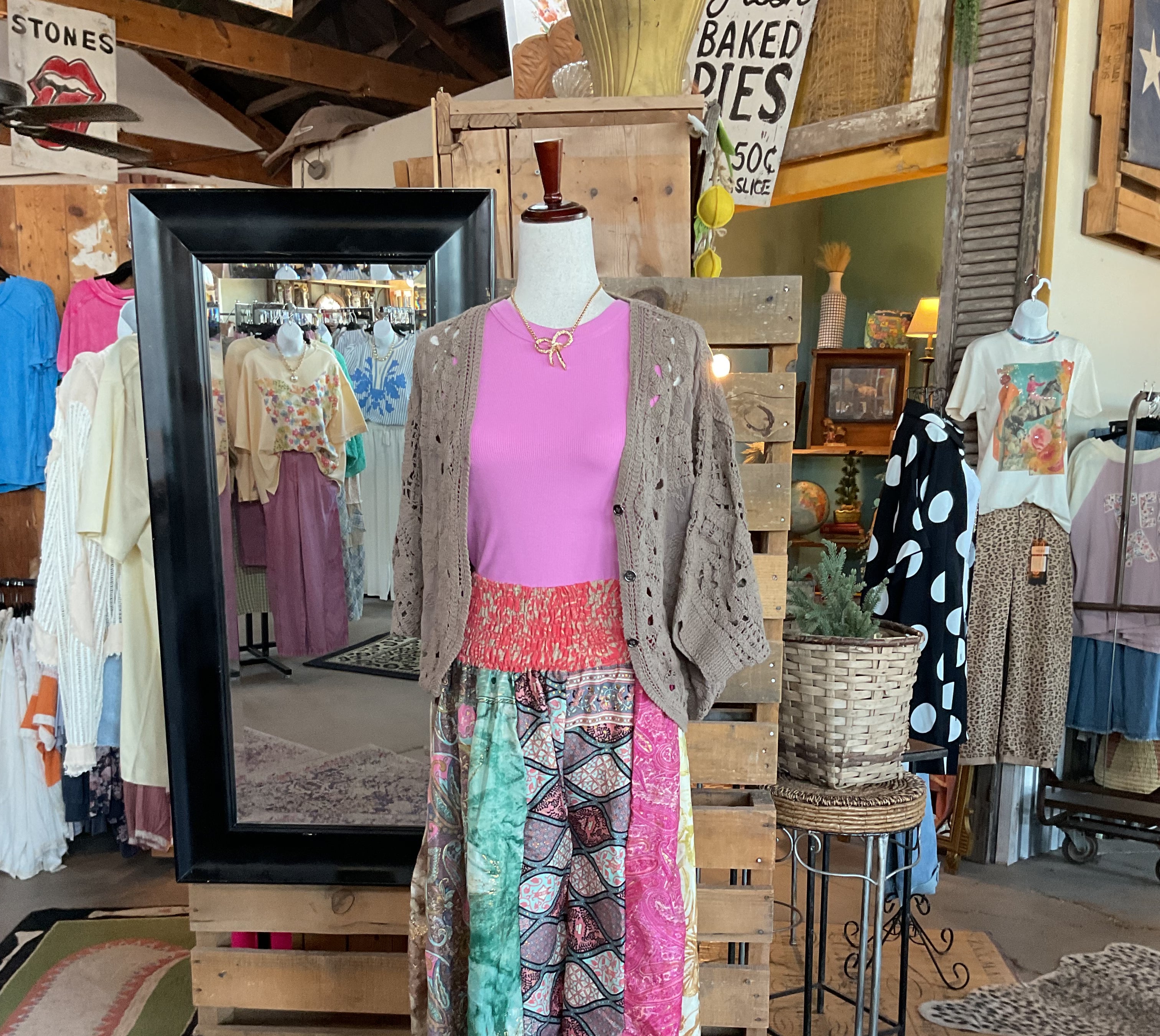 One-of-a-Kind Metallic Highlight Wide-Leg Pants-Pants-POL Clothing-Stuffology - Where Vintage Meets Modern, A Boutique for Real Women in Crosbyton, TX