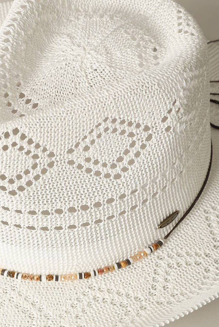 White Sands Beaded Cowboy Hat-Hats-Fashion City-Stuffology - Where Vintage Meets Modern, A Boutique for Real Women in Crosbyton, TX