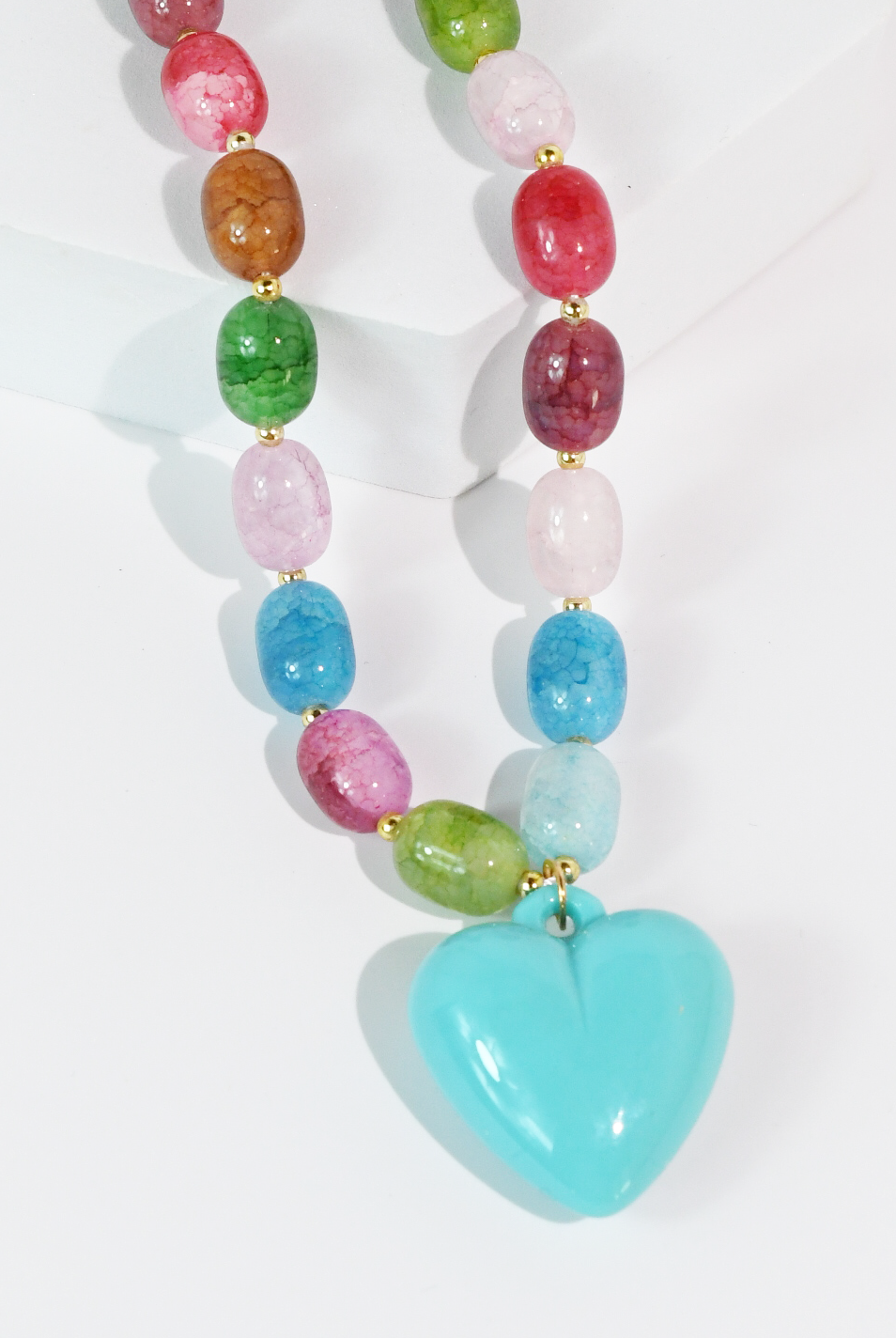 Happy colorful heart Necklace-necklace-Treasure Jewels Inc.-Stuffology - Where Vintage Meets Modern, A Boutique for Real Women in Crosbyton, TX