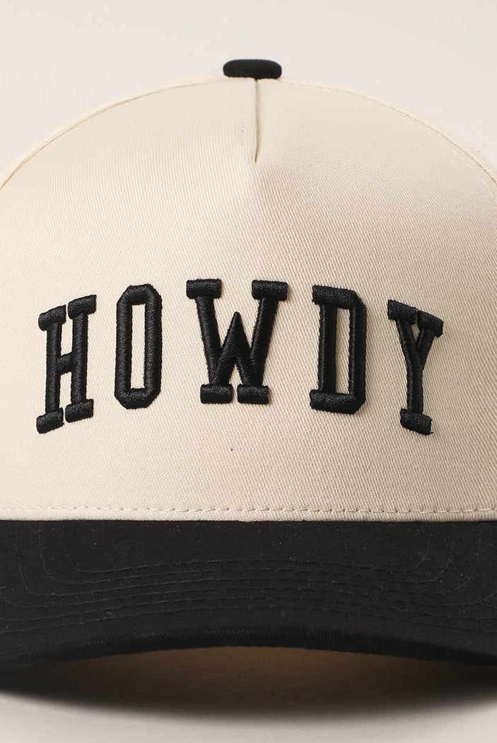 HOWDY 3D Letter Embroidered Two-Tone Trucker Hat-Hats-Fashion City-Stuffology - Where Vintage Meets Modern, A Boutique for Real Women in Crosbyton, TX