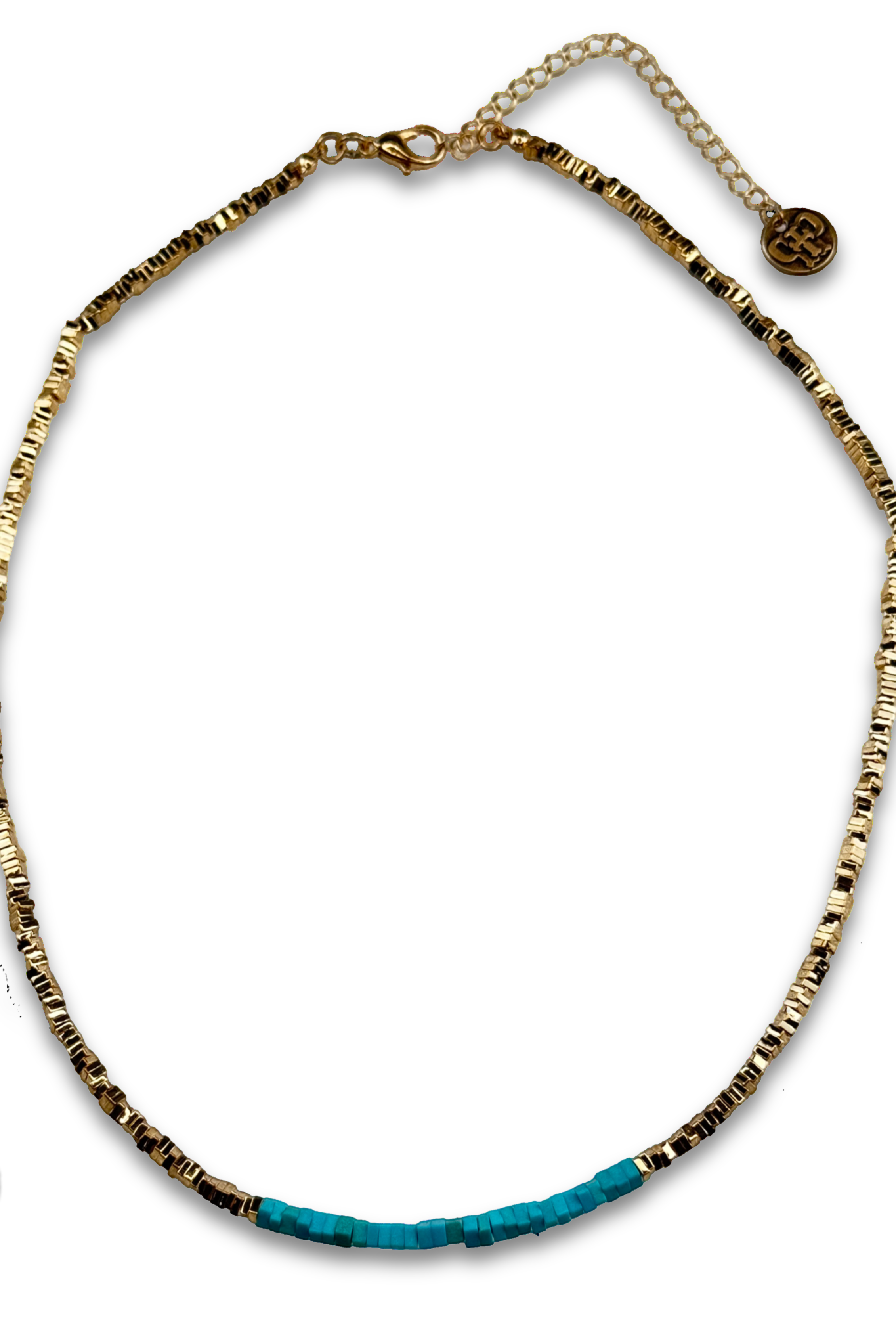 Gold and turquoise layering necklace-Pink Panache Brands-Stuffology - Where Vintage Meets Modern, A Boutique for Real Women in Crosbyton, TX