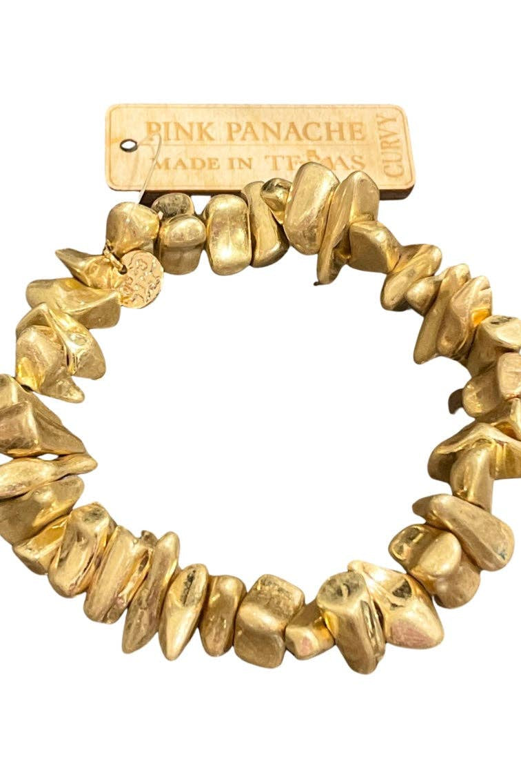 Gold nugget single bracelet strand-Bracelets-Pink Panache Brands-Stuffology - Where Vintage Meets Modern, A Boutique for Real Women in Crosbyton, TX