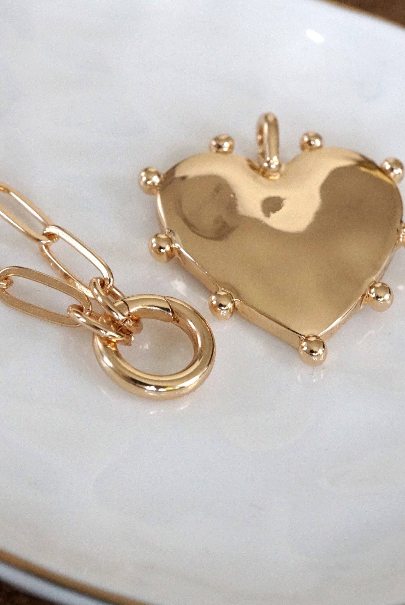 Modern Spiky Heart Paperclip Necklace - Gold Tone-necklace-PennyLine inc-Stuffology - Where Vintage Meets Modern, A Boutique for Real Women in Crosbyton, TX