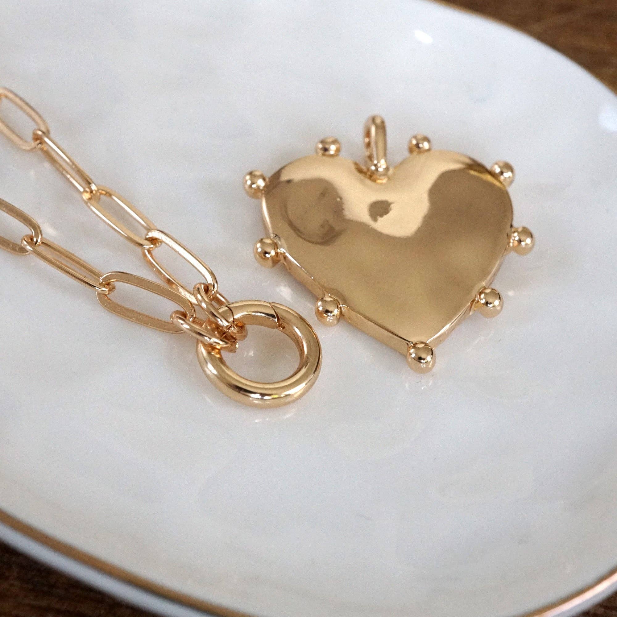 Modern Spiky Heart Paperclip Necklace - Gold Tone-necklace-PennyLine inc-Stuffology - Where Vintage Meets Modern, A Boutique for Real Women in Crosbyton, TX