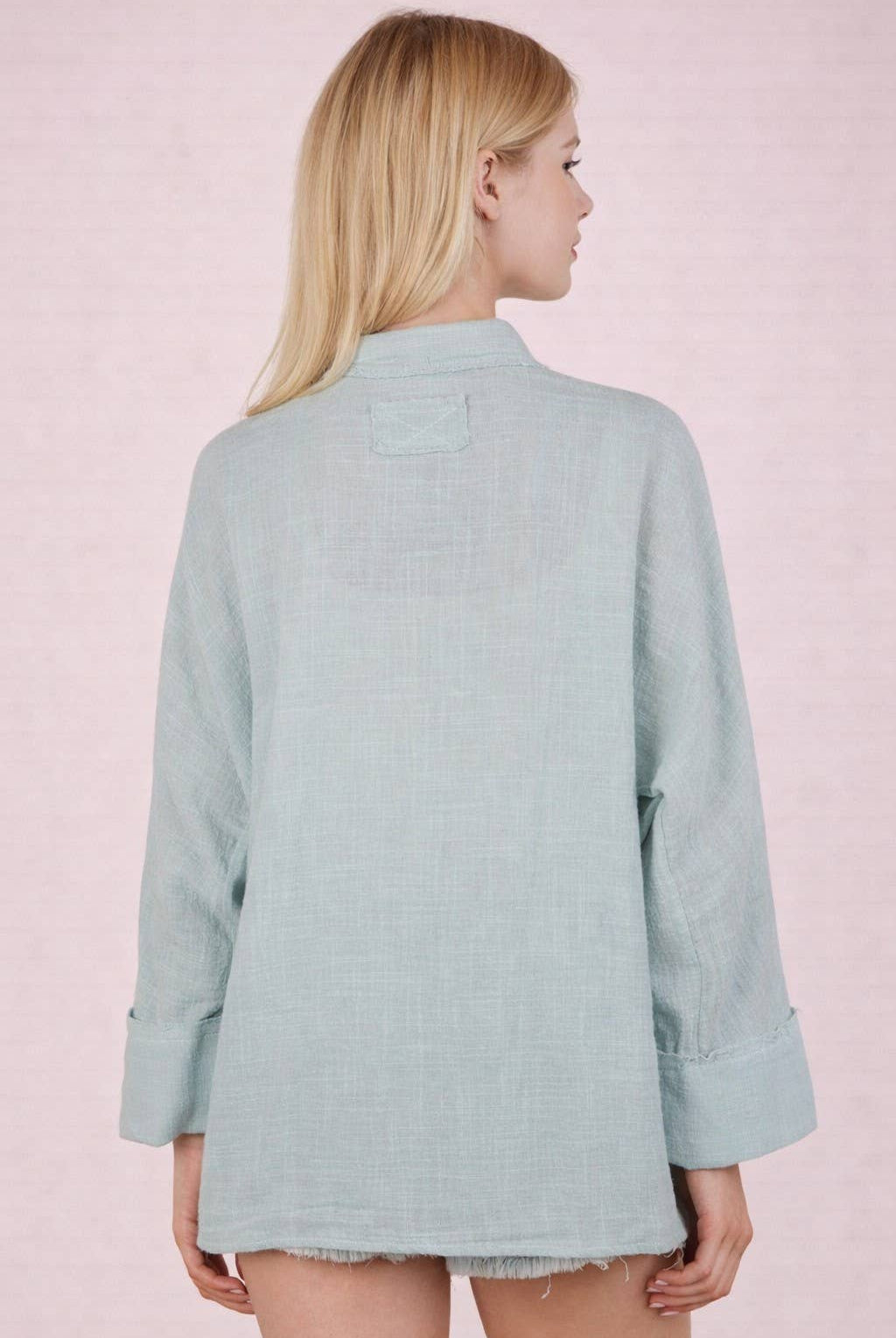 Dolman Sleeve Button Down Gauze Shirt-Top-VERY J-Stuffology - Where Vintage Meets Modern, A Boutique for Real Women in Crosbyton, TX
