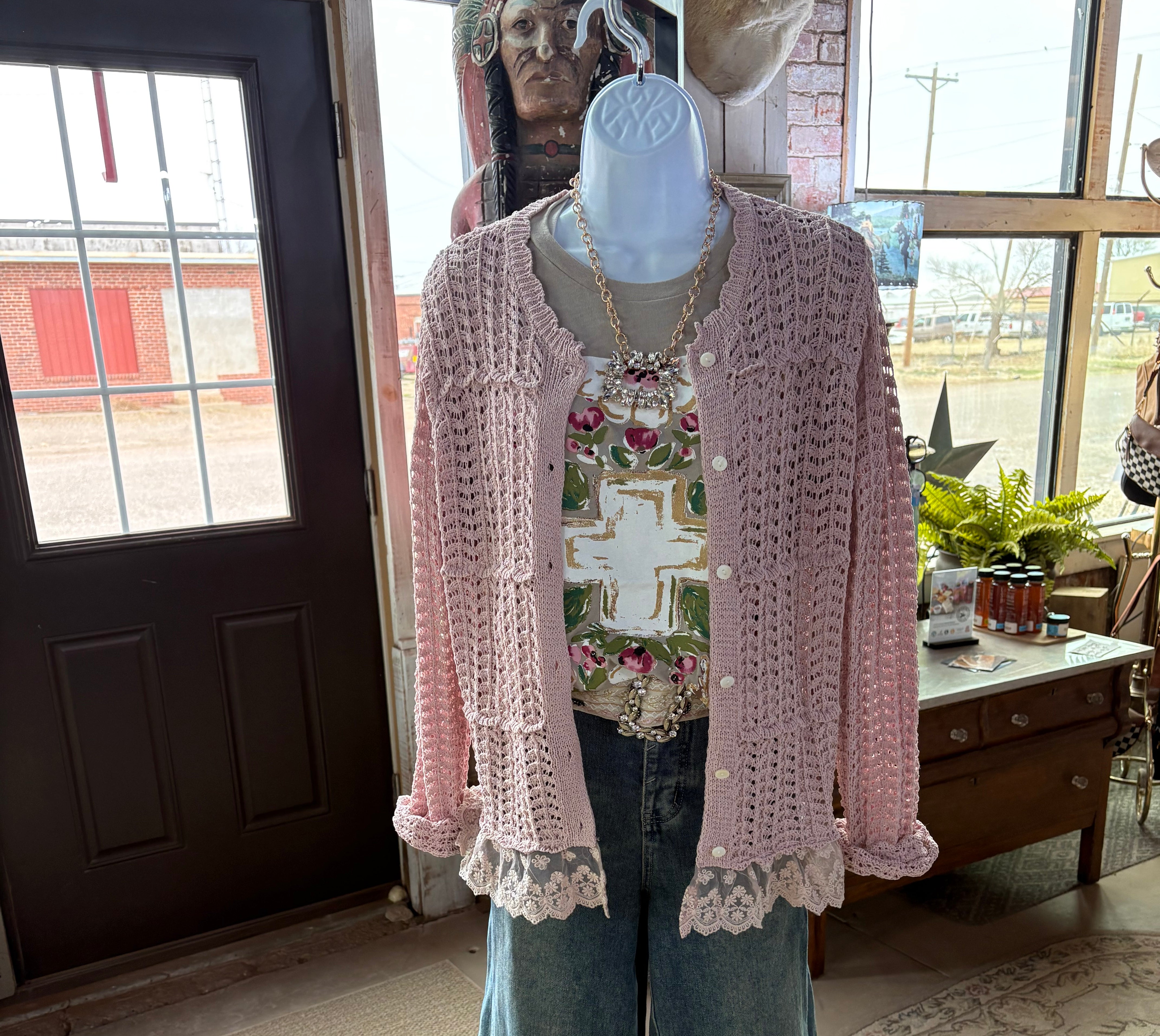 Gold Floral Cross Tee-Texas True-Stuffology - Where Vintage Meets Modern, A Boutique for Real Women in Crosbyton, TX