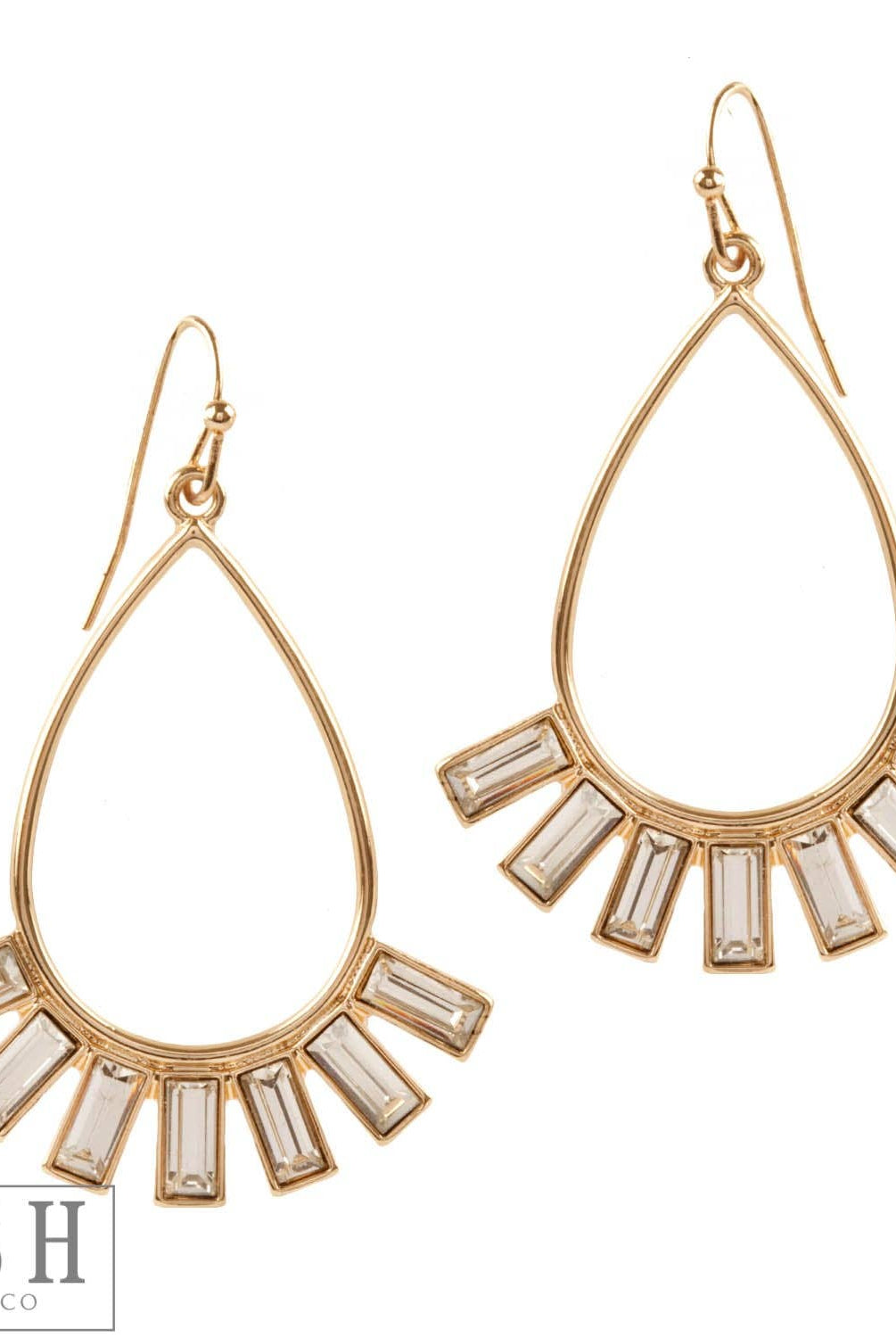 Teardrop earring with rhinestones | Stuffology Boutique-Earrings-Pink Panache Brands-Stuffology - Where Vintage Meets Modern, A Boutique for Real Women in Crosbyton, TX