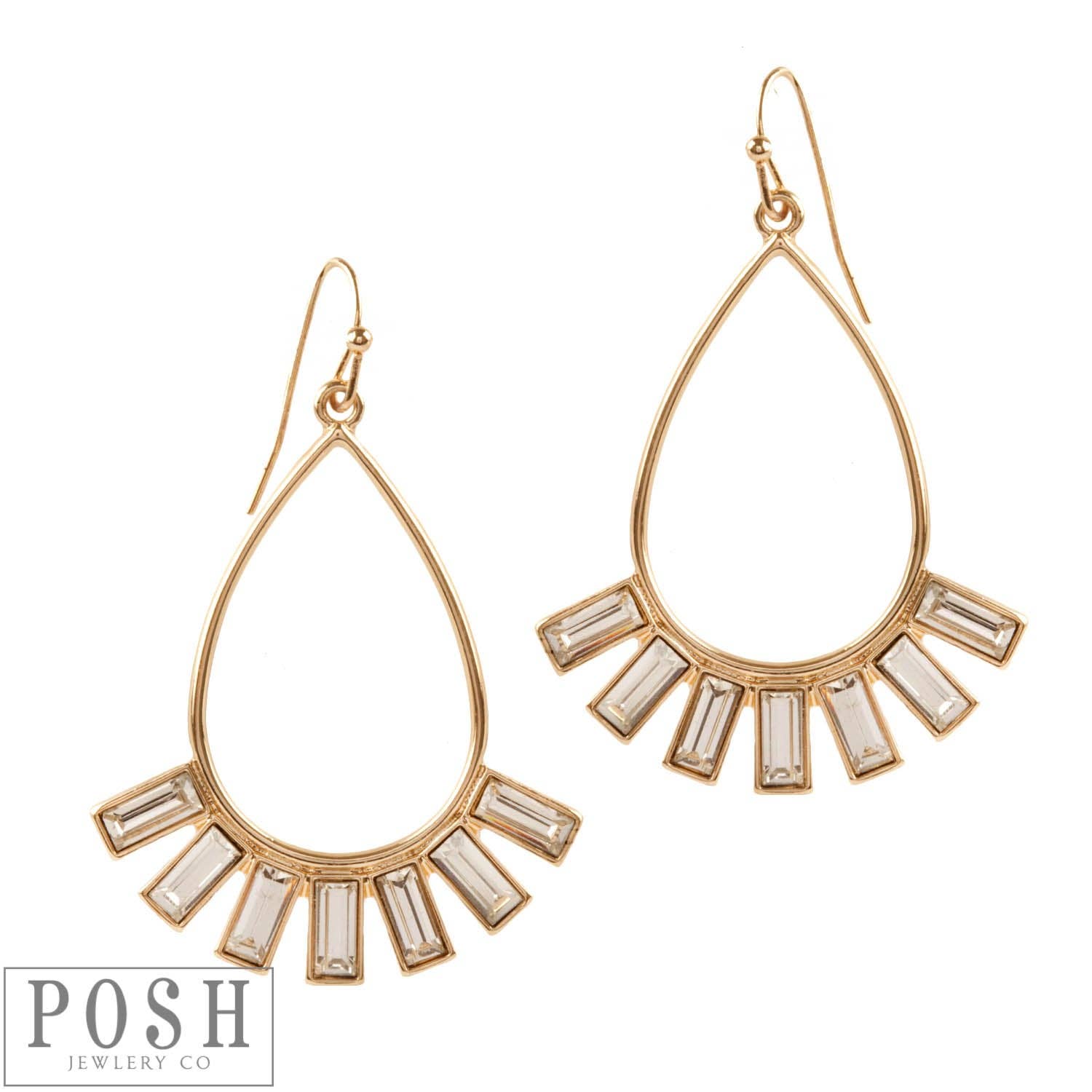 Teardrop earring with rhinestones | Stuffology Boutique-Earrings-Pink Panache Brands-Stuffology - Where Vintage Meets Modern, A Boutique for Real Women in Crosbyton, TX