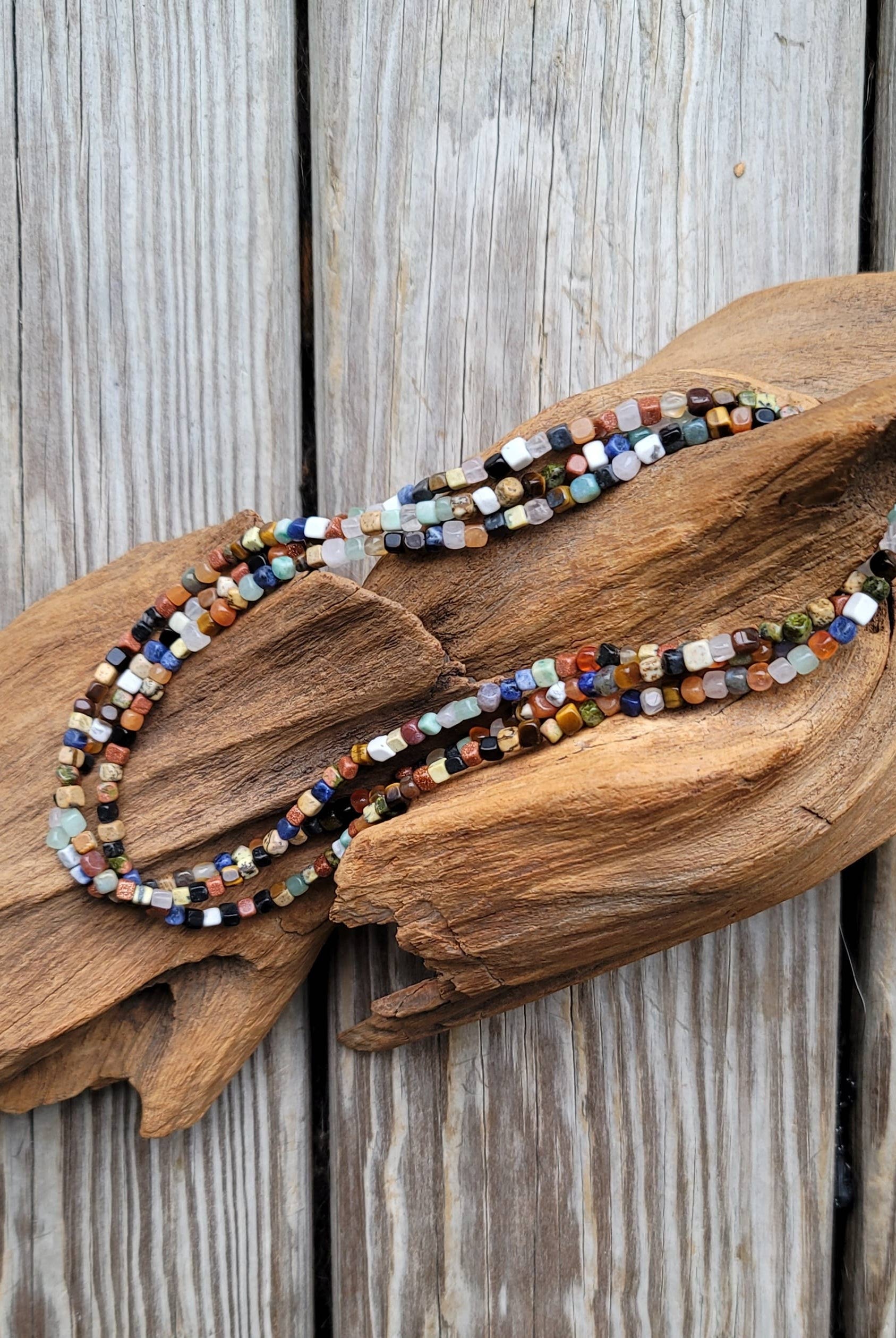 Natural gemstones 3 strand choker Native Southwest handmade-Horse Spirit Studio-Stuffology - Where Vintage Meets Modern, A Boutique for Real Women in Crosbyton, TX