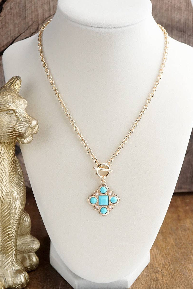 Ornate Pendant Necklace-Necklaces-PennyLine inc-Stuffology - Where Vintage Meets Modern, A Boutique for Real Women in Crosbyton, TX