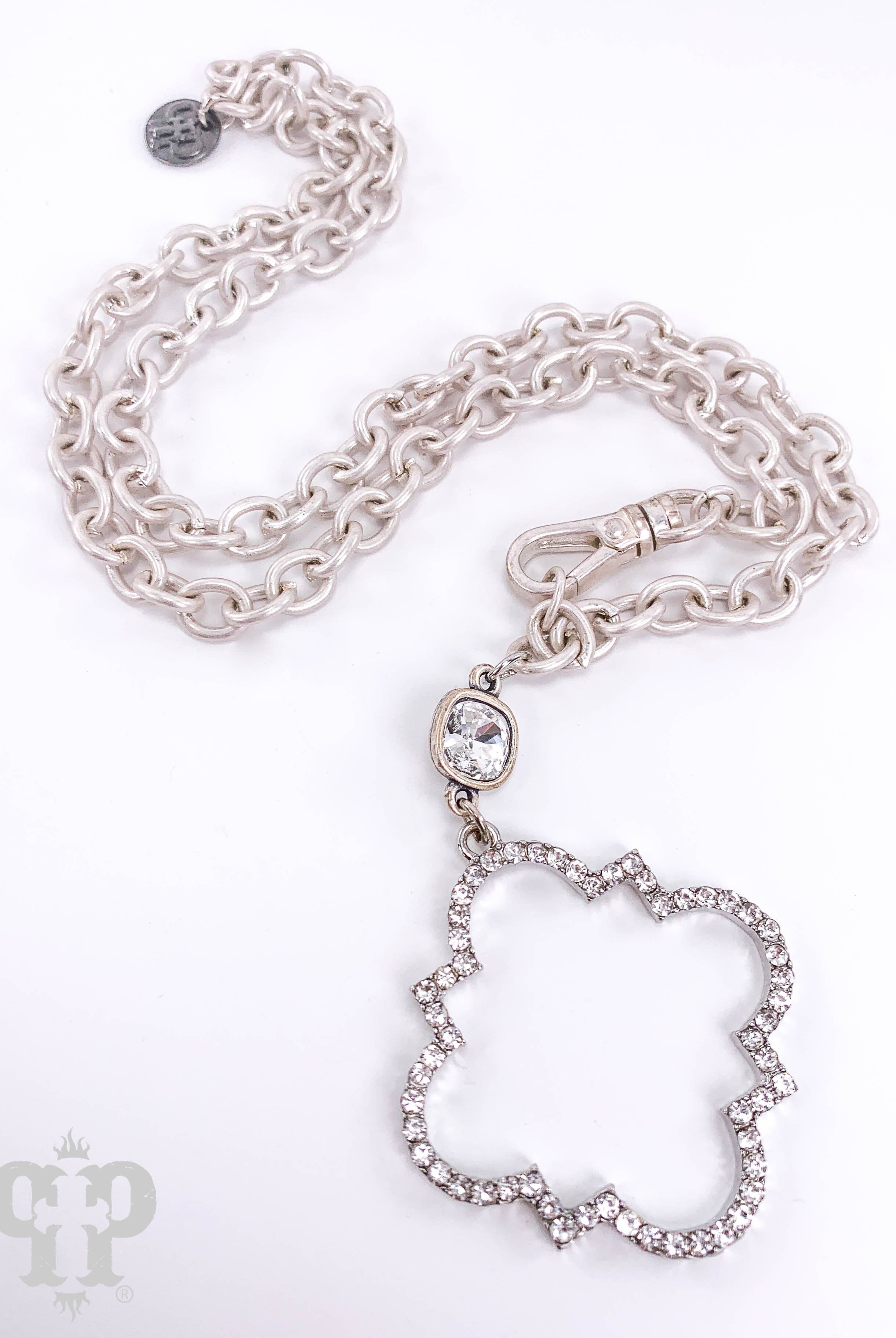 Rhinestone pendant necklace | Stuffology Boutique-Necklaces-Pink Panache Brands-Stuffology - Where Vintage Meets Modern, A Boutique for Real Women in Crosbyton, TX