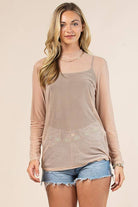 SOLID MOCK NECK MESH TOP-MESH TOP-Avery-Stuffology - Where Vintage Meets Modern, A Boutique for Real Women in Crosbyton, TX