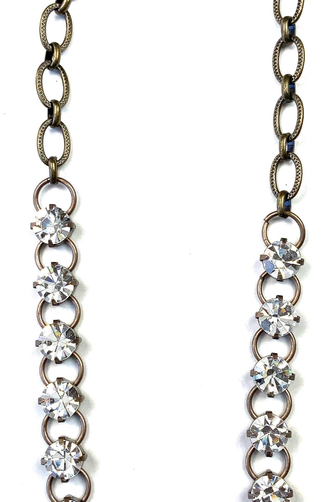 Vintage Sparkle Rhinestone Chain Necklace-Necklaces-Lost & Found Trading-Stuffology - Where Vintage Meets Modern, A Boutique for Real Women in Crosbyton, TX