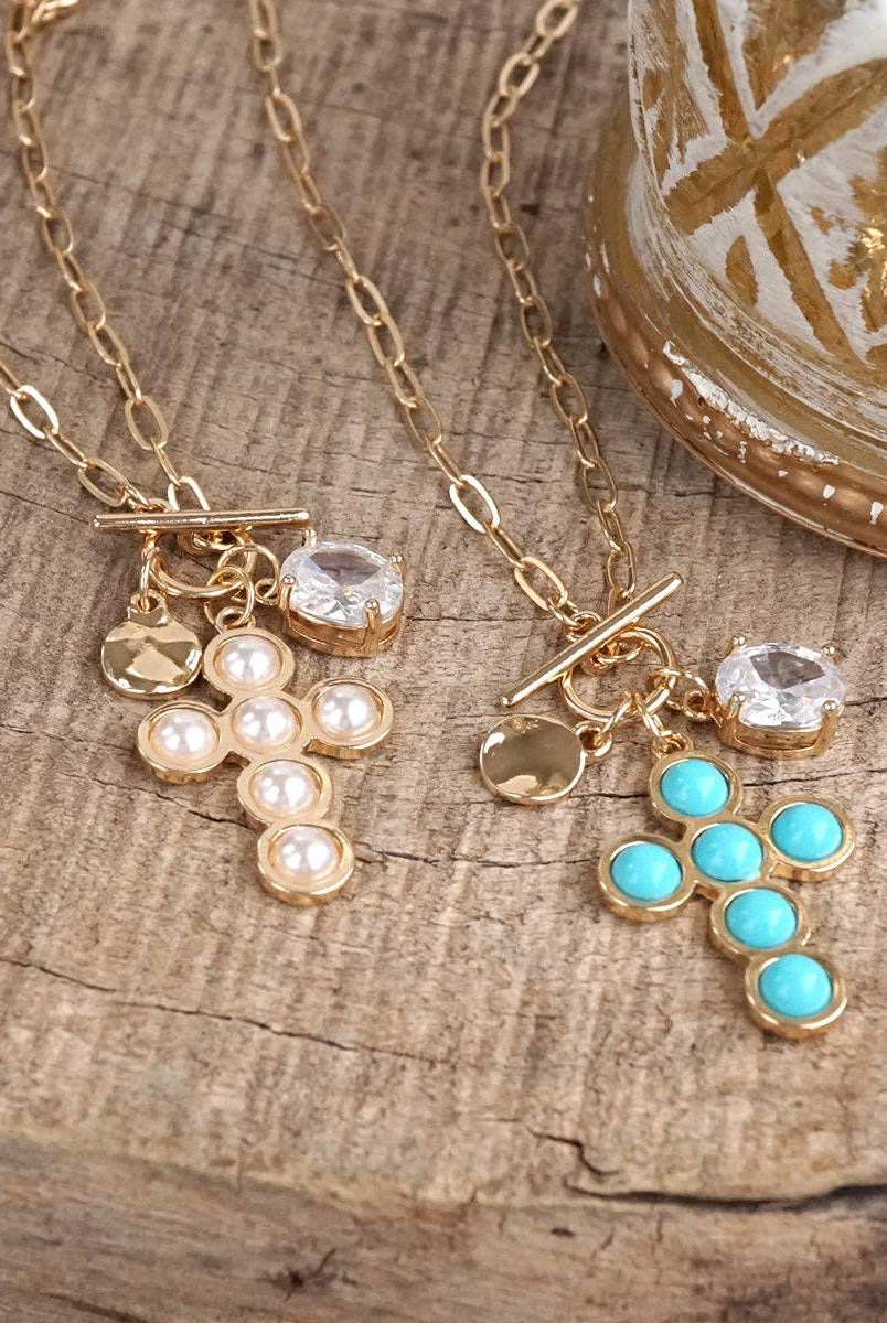 Grace Notes – Dainty Charm Cluster Necklace on Paperclip Chain-Necklaces-PennyLine inc-Stuffology - Where Vintage Meets Modern, A Boutique for Real Women in Crosbyton, TX