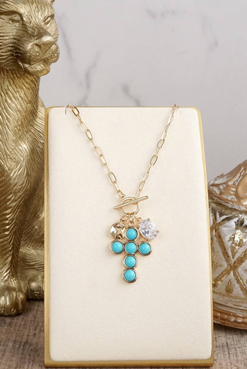 Grace Notes – Dainty Charm Cluster Necklace on Paperclip Chain-Necklaces-PennyLine inc-Stuffology - Where Vintage Meets Modern, A Boutique for Real Women in Crosbyton, TX