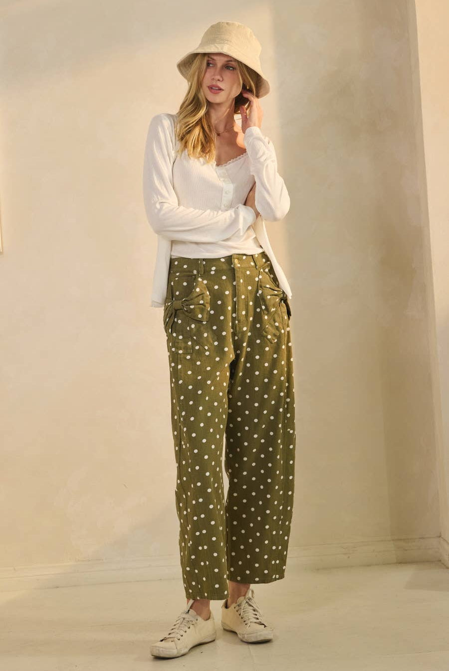 High-rise Printed Black Polka Dot Denim Pants-Jeans-Oddi-Stuffology - Where Vintage Meets Modern, A Boutique for Real Women in Crosbyton, TX