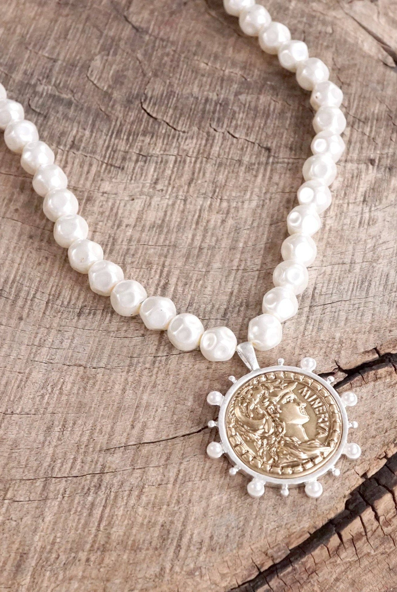 Boho Coin and Pearl Statement Necklace – Gold and Silver Tone-PennyLine inc-Stuffology - Where Vintage Meets Modern, A Boutique for Real Women in Crosbyton, TX