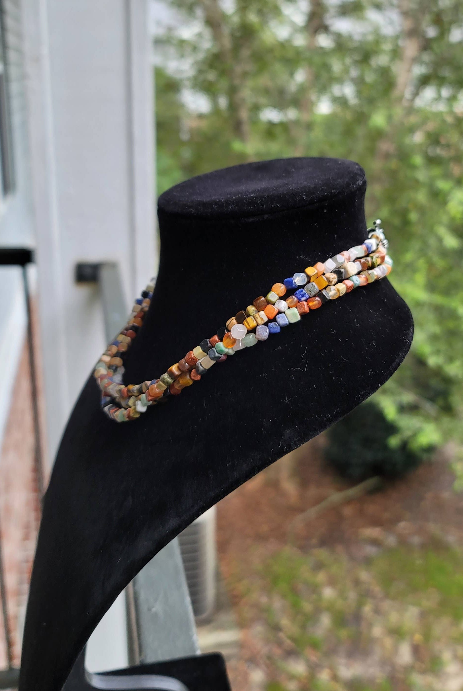 Natural gemstones 3 strand choker Native Southwest handmade-Horse Spirit Studio-Stuffology - Where Vintage Meets Modern, A Boutique for Real Women in Crosbyton, TX