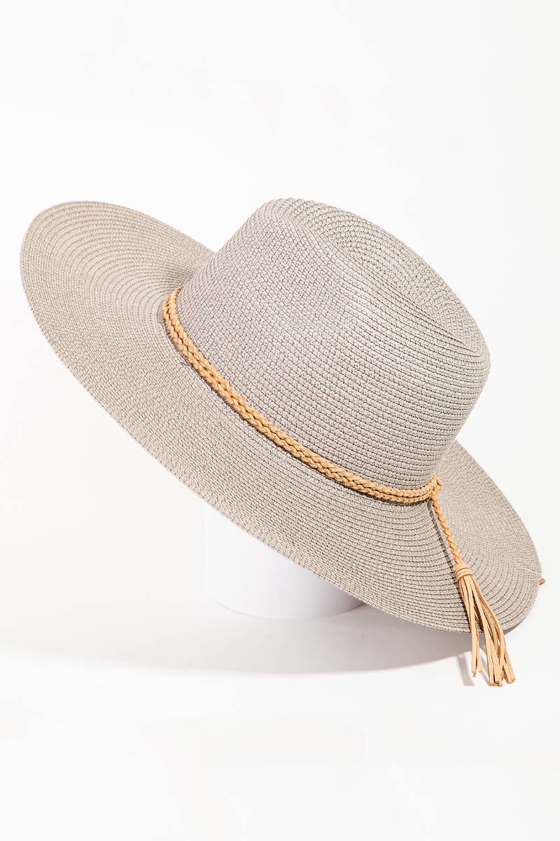 Straw Braided Rope Strap Sun Hat-The Looks by Fame Accessories-Stuffology - Where Vintage Meets Modern, A Boutique for Real Women in Crosbyton, TX