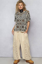 POL Clothing Round neck short sleeve crochet knit top-Top-Pol Clothing-Stuffology - Where Vintage Meets Modern, A Boutique for Real Women in Crosbyton, TX