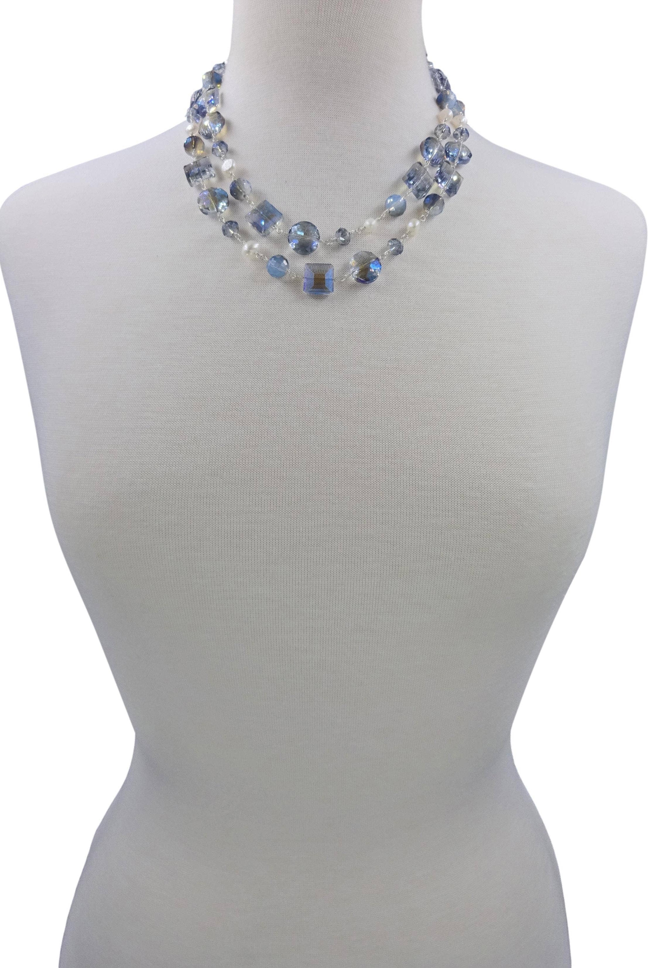 Crystal and Pearl Necklace-IST Jewelry-Stuffology - Where Vintage Meets Modern, A Boutique for Real Women in Crosbyton, TX