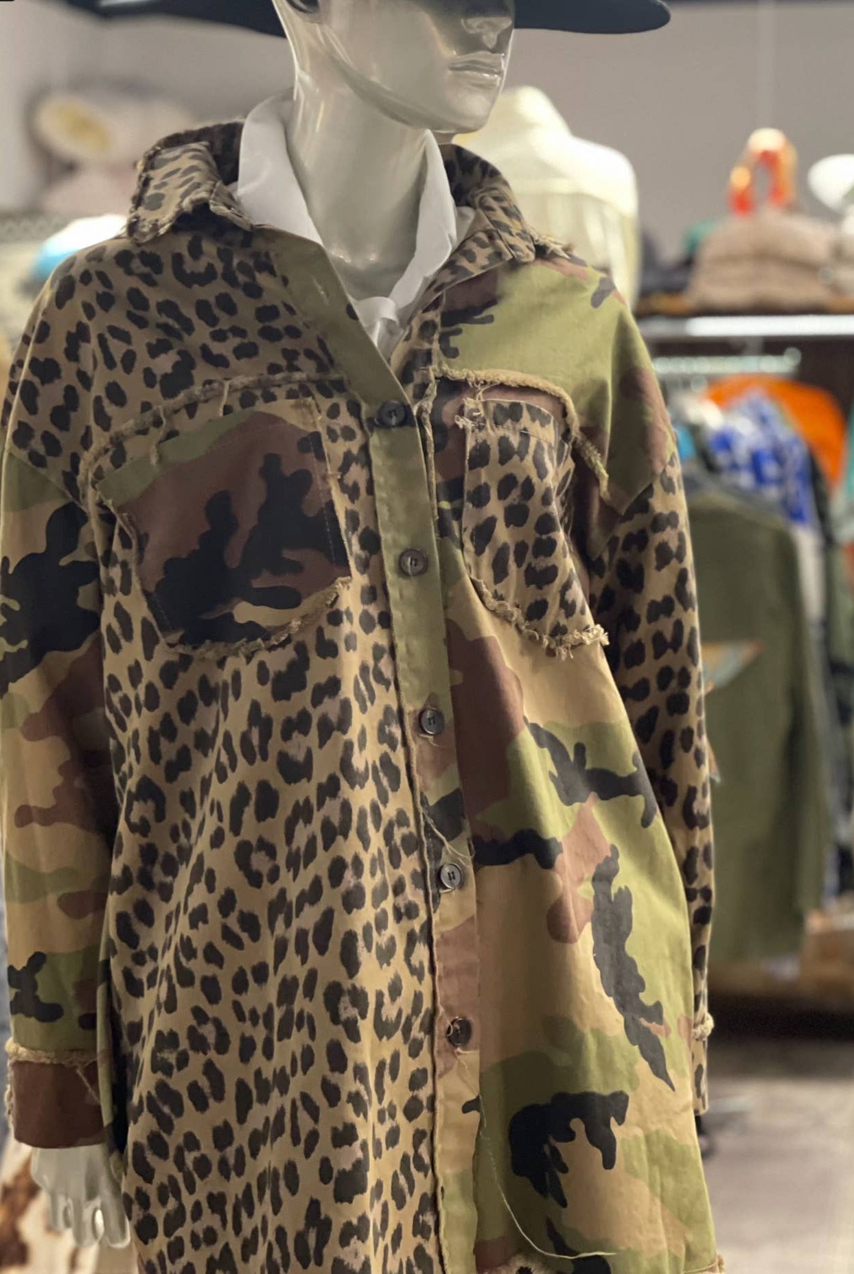 Leopard & Camo Jacket with Pockets-LeParisPetit by I Love Linen-Stuffology - Where Vintage Meets Modern, A Boutique for Real Women in Crosbyton, TX
