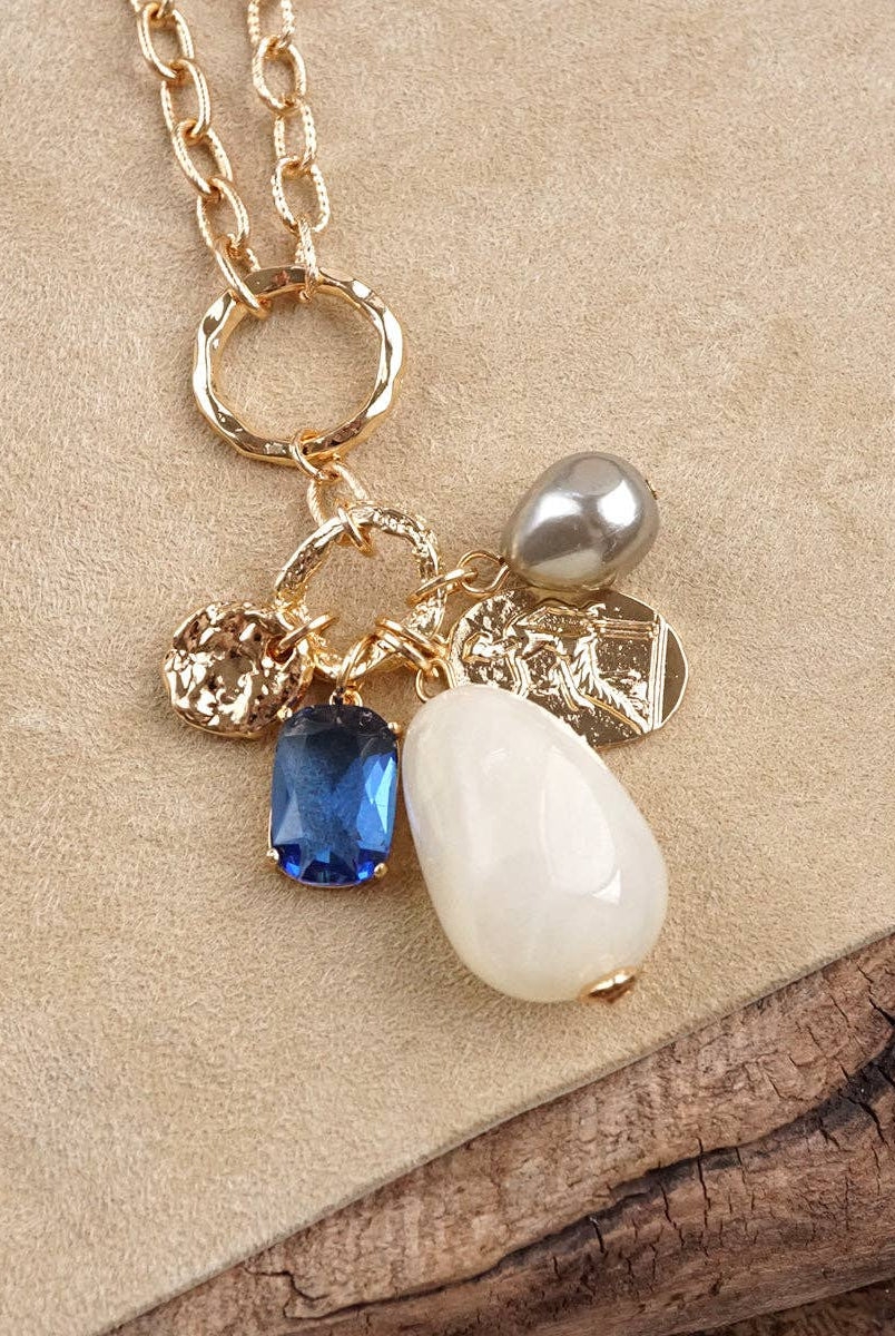 Desert Bloom – Long Cluster Charm Necklace-Necklaces-PennyLine inc-Stuffology - Where Vintage Meets Modern, A Boutique for Real Women in Crosbyton, TX