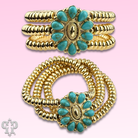 Turquoise concho bead bracelet-Bracelets-Pink Panache Brands-Stuffology - Where Vintage Meets Modern, A Boutique for Real Women in Crosbyton, TX