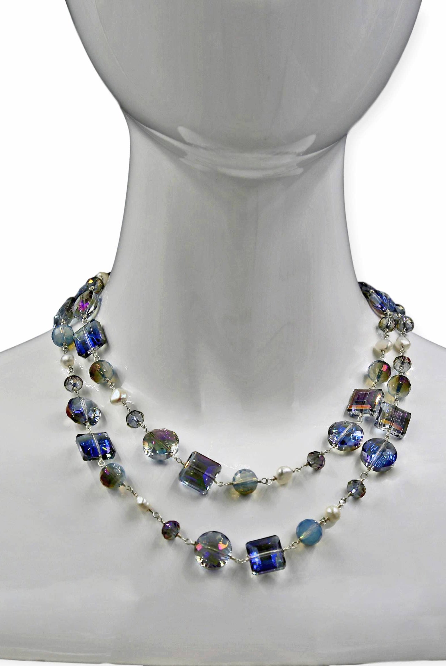 Crystal and Pearl Necklace-IST Jewelry-Stuffology - Where Vintage Meets Modern, A Boutique for Real Women in Crosbyton, TX