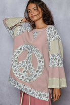 POL Clothing - Peace Sign Top-Pullover Top-Pol Clothing-Stuffology - Where Vintage Meets Modern, A Boutique for Real Women in Crosbyton, TX