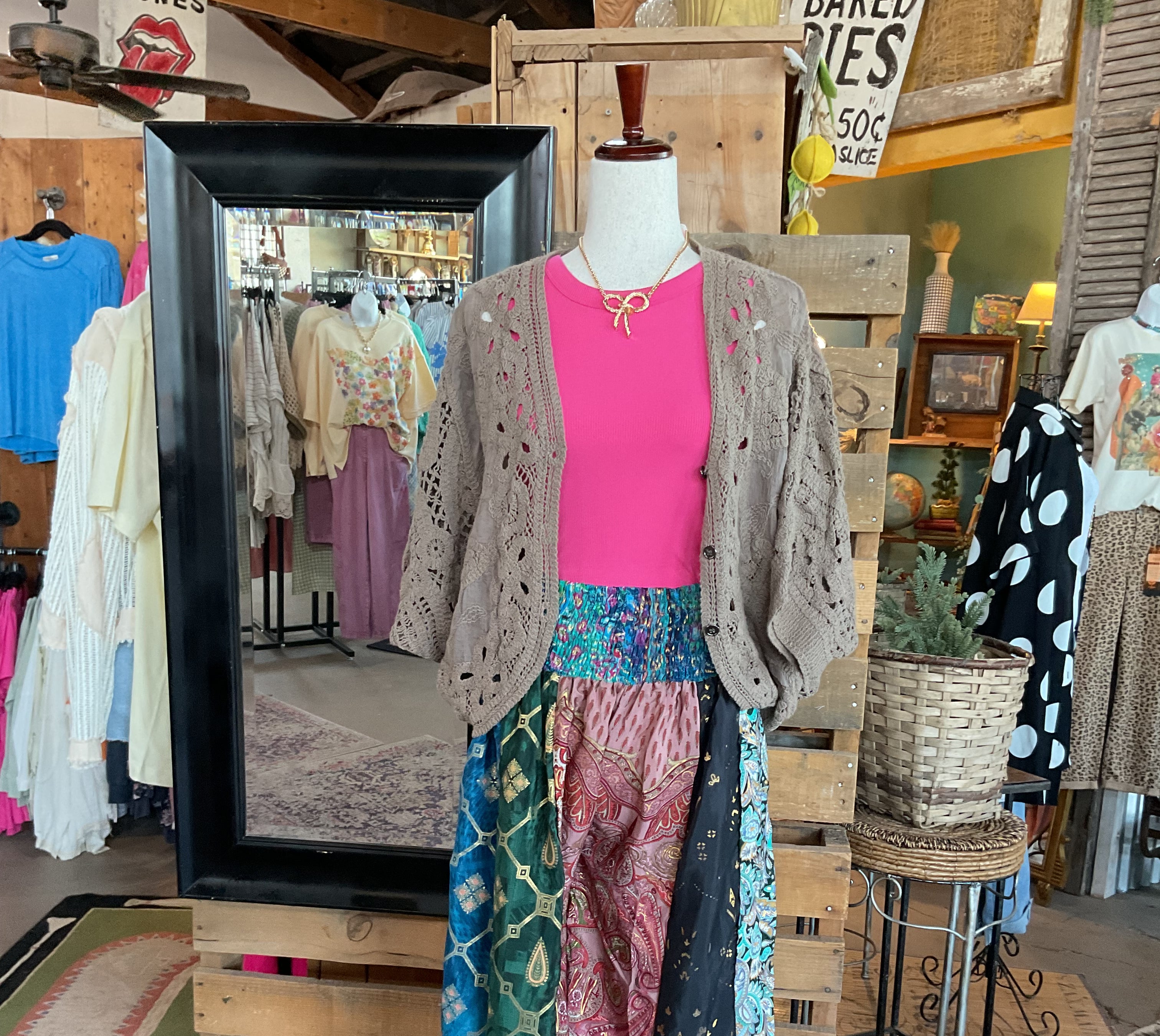 One-of-a-Kind Metallic Highlight Wide-Leg Pants-Pants-POL Clothing-Stuffology - Where Vintage Meets Modern, A Boutique for Real Women in Crosbyton, TX