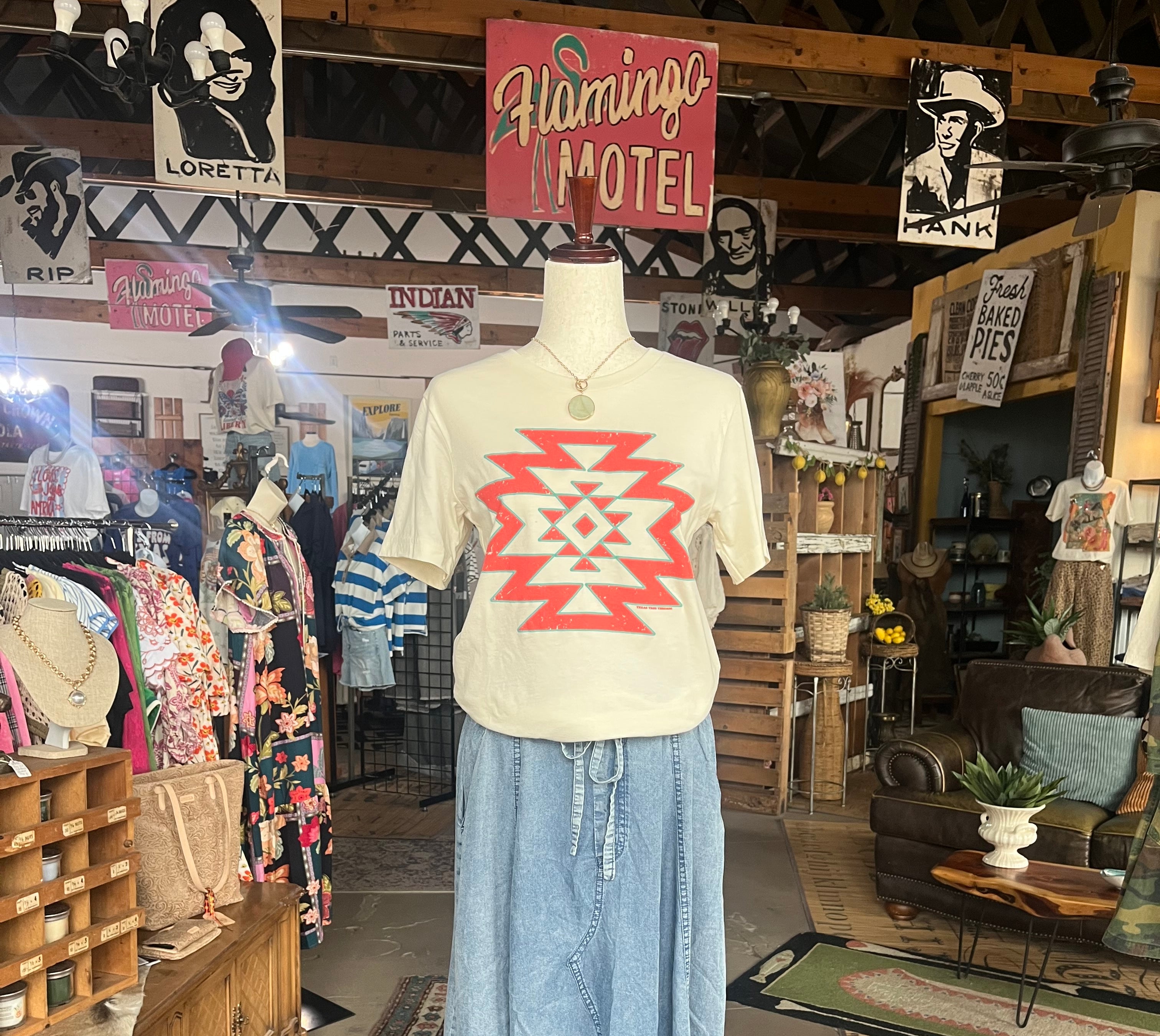 Mesa Aztec Graphic Tee-Graphic Tees-Texas True Threads-Stuffology - Where Vintage Meets Modern, A Boutique for Real Women in Crosbyton, TX