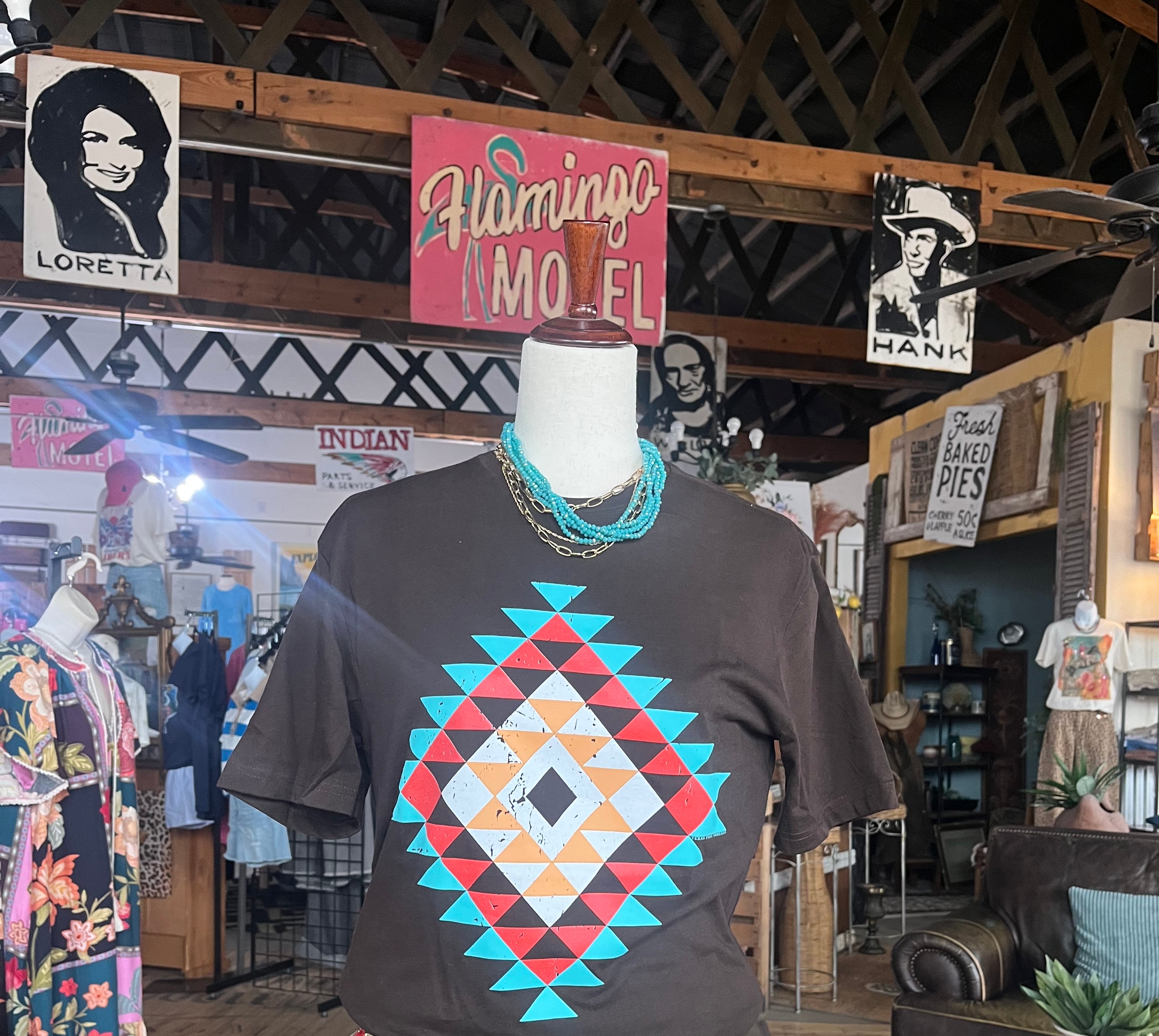 Mesa Aztec Graphic Tee-Graphic Tees-Texas True Threads-Stuffology - Where Vintage Meets Modern, A Boutique for Real Women in Crosbyton, TX