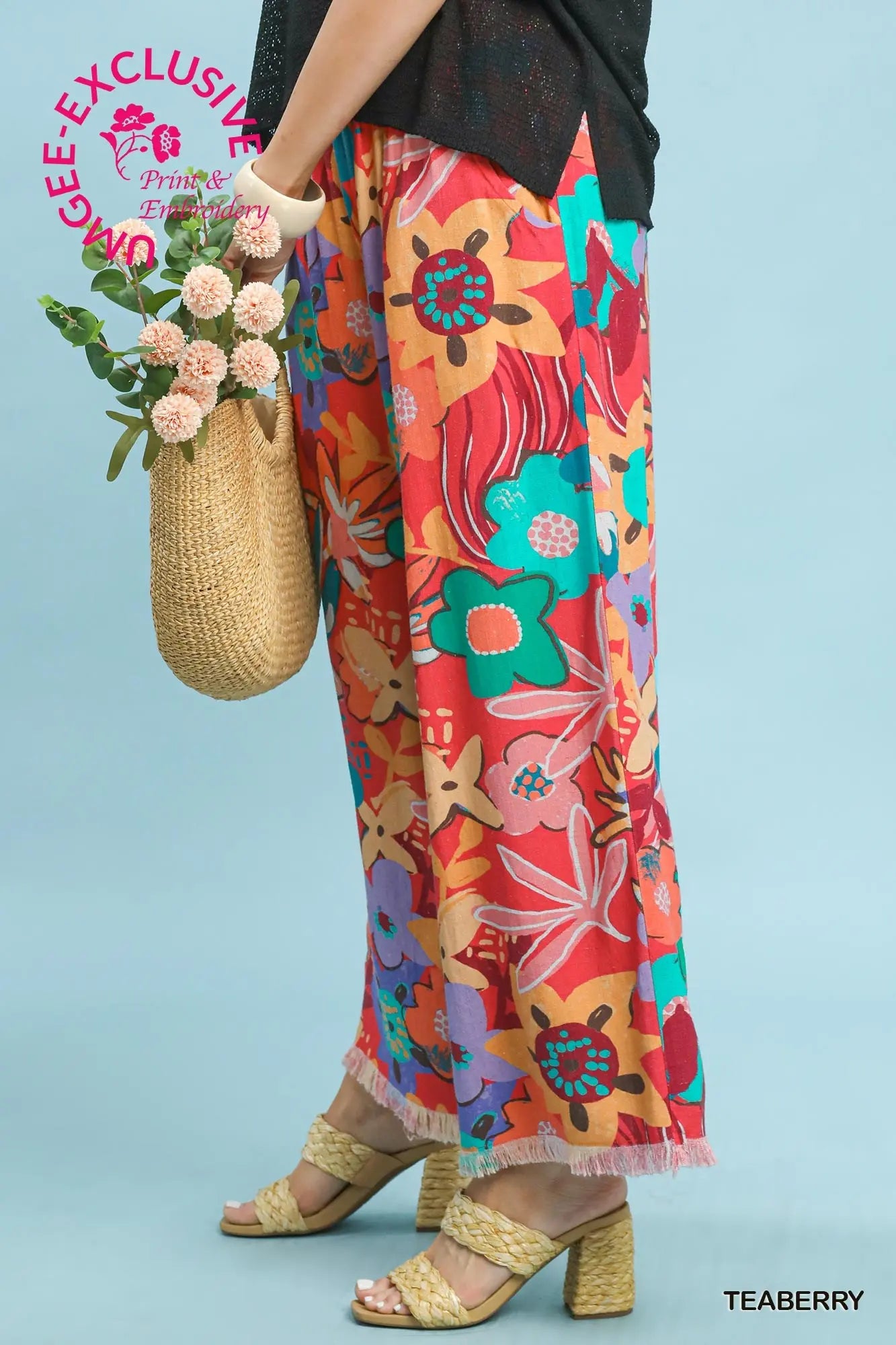 Floral Print Wide Leg Pants-Pants-Umgee-Stuffology - Where Vintage Meets Modern, A Boutique for Real Women in Crosbyton, TX