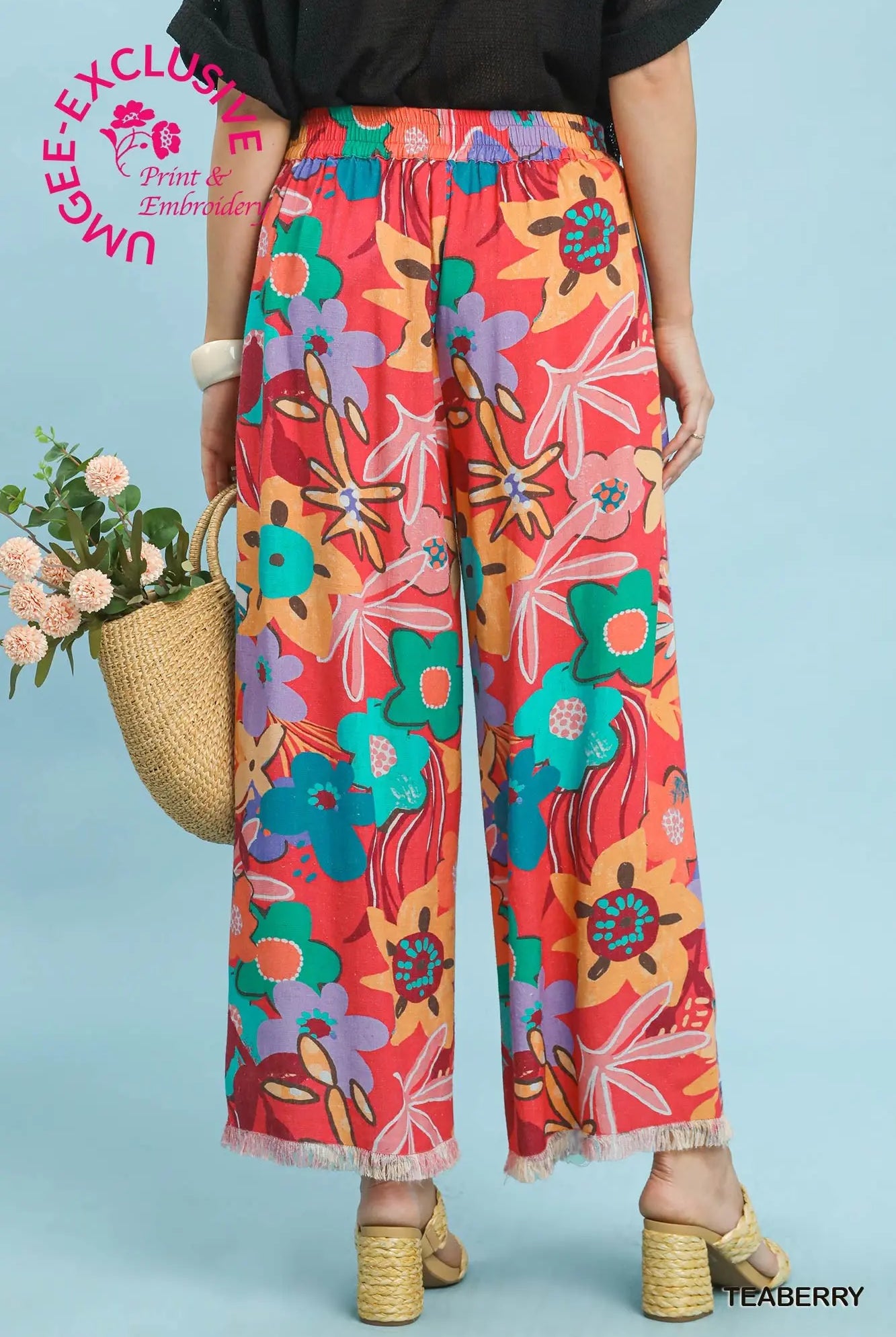 Floral Print Wide Leg Pants-Pants-Umgee-Stuffology - Where Vintage Meets Modern, A Boutique for Real Women in Crosbyton, TX