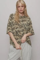 POL Clothing Camo Short Sleeve Roomy Fit Top-POL Clothing-Stuffology - Where Vintage Meets Modern, A Boutique for Real Women in Crosbyton, TX