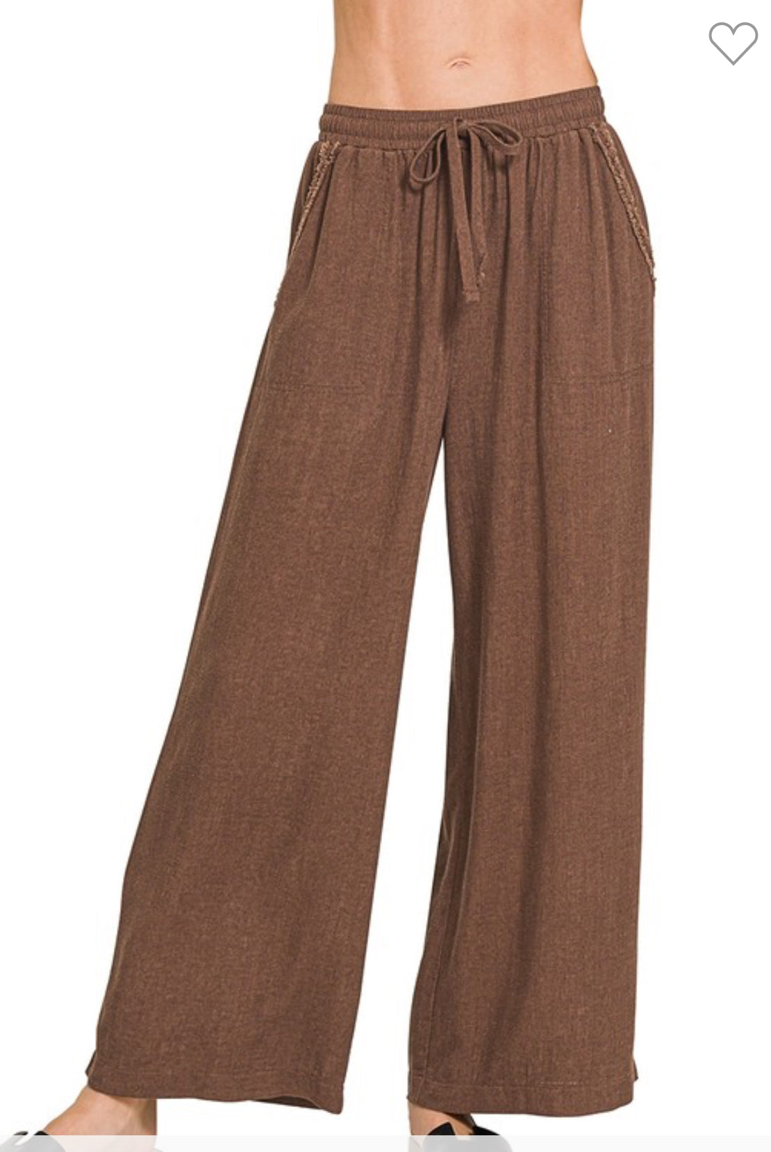 Brown Wide Leg Linen Pants-Pants-Zenana-Stuffology - Where Vintage Meets Modern, A Boutique for Real Women in Crosbyton, TX