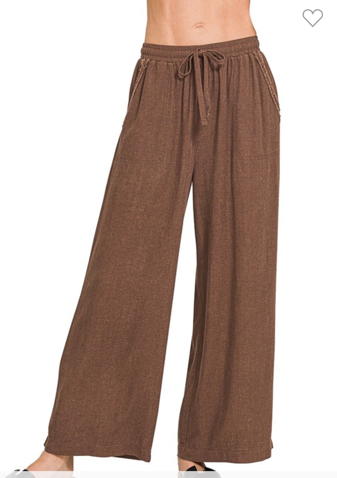 Brown Wide Leg Linen Pants-Pants-Zenana-Stuffology - Where Vintage Meets Modern, A Boutique for Real Women in Crosbyton, TX