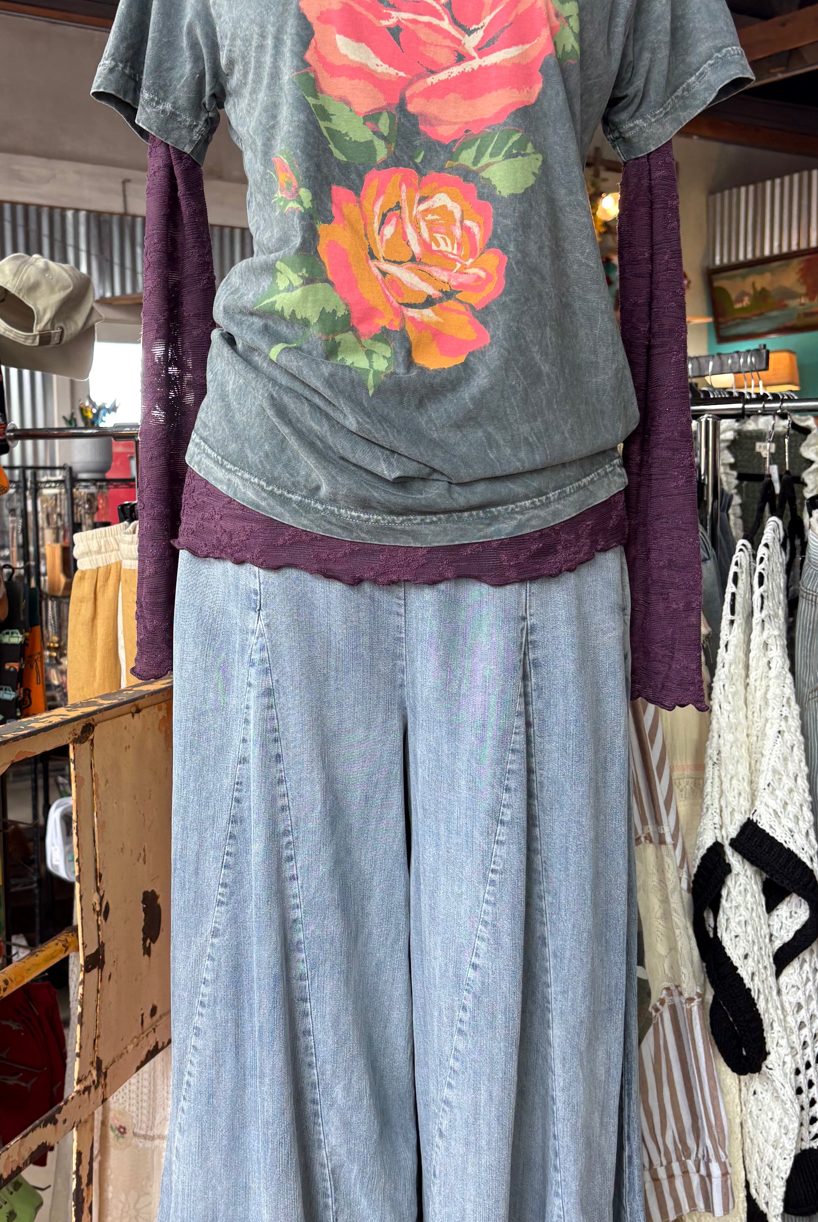 Roses Painting Graphic Top-Lotus Fashion Collection-Stuffology - Where Vintage Meets Modern, A Boutique for Real Women in Crosbyton, TX