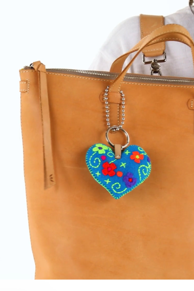 Consuela Corazon Grande Turquoise Charm-Bag Charms-CONSUELA-Stuffology - Where Vintage Meets Modern, A Boutique for Real Women in Crosbyton, TX